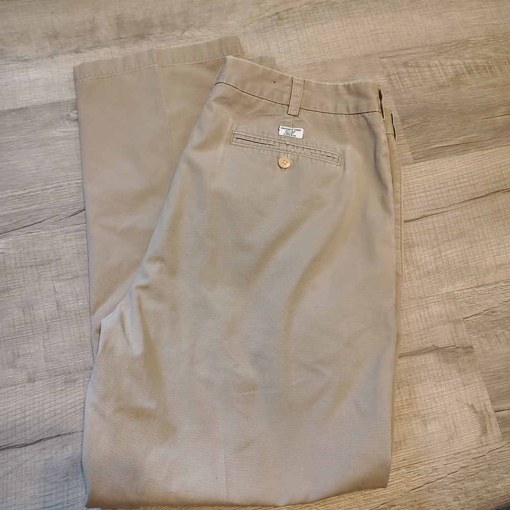 Vineyard Vines 38x30 Breaker Pants Khaki Tan Straight Leg Chino Canvas Cotton